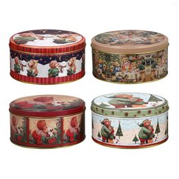 Gift Wrap Christmas Box Tin Candy Cookie Boxes Xmas Tins Tinplate Treat Container Metal Case Jar Favor Containers Goodie Decorative