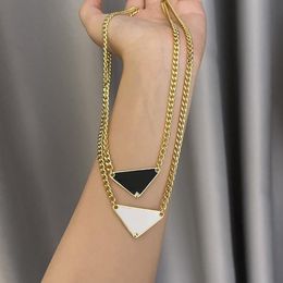 Luxurys Pendant Necklaces Fashion for Man Woman Inverted Triangle P Letter Designers Brand Jewellery Mens Womens Trendy Personality 250J