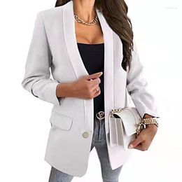 Women's Suits 2022 Spring Casual Women's Blazer Turn-down Collar Long Sleeve Single Breasted Solid Blazers Female Fashion Office Lady