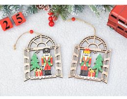 Christmas Decorations Decorative Supplies Wooden Walnut Soldier Pendant Creative Window Tree