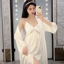 Women's Sleepwear Sexy Suspender Nightdress Women's Pyjamas Nightgown Two-piece Dress Traje Conjuntos