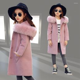 Jackets Children Kids Girl Overcoat Windproof Wool Winter Fashion Coat For Teens Girls Jacket Thick Long Outerwear 10 13 14 Years