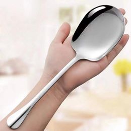 Kitchen Dinner Dish Public Spoon Soup Restaurant Large Stainless Steel Distributing Spoon Buffet Serving Spoon RRC668