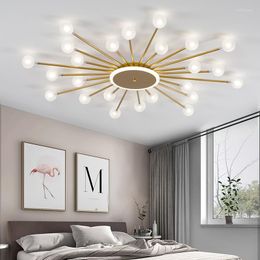 Ceiling Lights Modern Glass Lamp Led Living Room Dining Bedroom Hall Lighting Nordic G4 Milk White