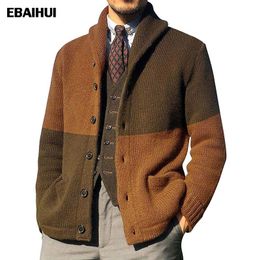 EBAIHUI Mens Sweater 2023 Spring and Autumn Knitted Sweaters Male Patchwork Long Sleeved Men Cardigans Casual Man Clothes Coats