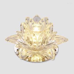 Ceiling Lights Colorful Led Lotus Crystal Chandelier Light Spot For Corridors Balconies Hallways Creative Plafonnier Luminaire