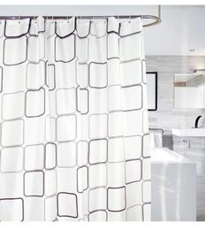 Curtain Geometric Black White Plaid Modern Shower Curtains Home Waterproof MildewProof Polyester Cloth Plastic Bathroom