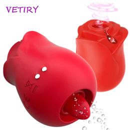 Beauty Items 2 Function Tongue Lick Vibrator Sucker For Women Nipple Oral Licking Clitoris Stimulation Rose Like sexy Toys