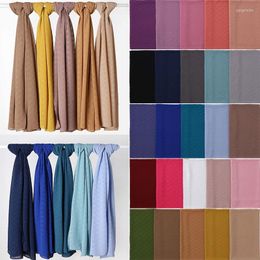 Ethnic Clothing Pleated Line Design Chiffon Hijab Scarf Muslim Women Fashion Plain Colour Headscarf Shawls Islamic Head Wrap Headband Scarves