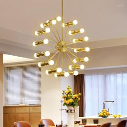 Pendant Lamps Nordic Modern Gold/Silver Simple Living Room Bedroom Restaurant Clothing Store Shopping Mall Round/Semi-circular Chandelier