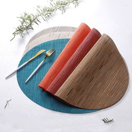 Table Mats Oval Placemat Dinner Mat PVC Home Insolation Tableware Pad Kitchen Accessories Decor