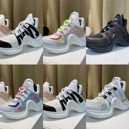 2023 Frühlingsmode-Schuhe für Damen Archlight Sneakers Damenmode lässige Papa-Schuhe aus echtem Leder Designer-Mesh Schwarz atmungsaktive Schleife Persönlichkeitsplattform