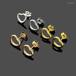Stud Earrings Love Heart Dangle For Women Stainless Steel Gold Colour Fashion Jewellery Boucle Oreille Femme