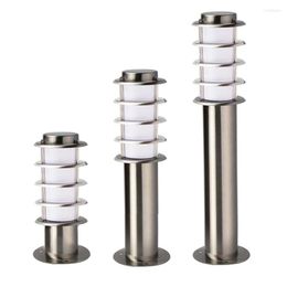 Outdoor Pathway Pillar Light Stainless Steel With PC Lamp Villa Passage Lawn Lamps Shade Door Landscape Fence Bollard