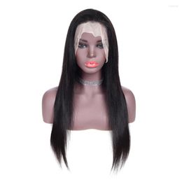 Straight Lace Front Wig For Women Human Hair Natural Colour Malaysian Remy Pre Plucked 150 13x4 Transparent Frontal