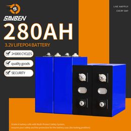 280AH Lifepo4 Battery 3.2V Lithium Iron Phosphate Rechargeable Solar DIY Cells for 12V 24V 48V EV RV Forklift Boats Golf Carts