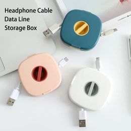 Simple Fashion Headphone Cable Box Data Line Winder Multifunction Desktop Organization Rotatable Portable Stand Function Storage Box RRA748