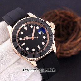 mens watch rubber automatic mechanical rose gold watches 40mm full stainless steel Gliding clasp Swimming wristwatches sapphire lu323n