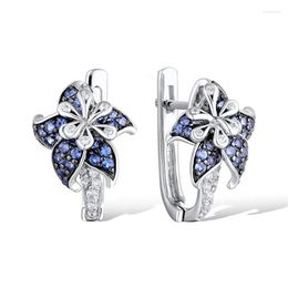 Hoop Earrings Fashion Flower For Women Accessories Wedding Jewelry Girl Gift Elegant Rhinestones Crystal