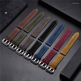 Watch Bands Vintage Strap Matte Leather Watchband Men Women 18mm 20mm 22mm 24mm Straps Famous Military Band Accessories