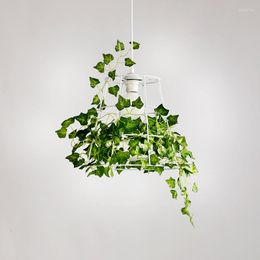 Pendant Lamps Hanging Lamp Geometric Plants Pot Iron Square Round Suspension Light Nature Designer For Decor Restaurant Cafe Lighting