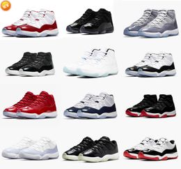 NEW Authentic 11 Cherry Basketball Shoes Varsity Red Dolphins Space Jam Sneakers 11S Cool Grey Jubilee Cap and Gown Bred