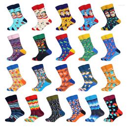 Men's Socks LIONZONE 2022 Spring Happy Funny Wedding Gifts For Men Harajuku Hip Hop Art Long Cotton Calcetines