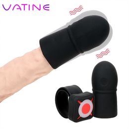 Beauty Items VATINE 7 Speeds Penis Vibrator Delay Ejaculation Cock Extender Enlargement sexy Toys for Men Head Massage Lasting Trainer