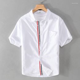 Men's Casual Shirts Italy Designer Short-sleeve Pure Cotton Brand For Men Fashion Comfortable Tops Clothing Camisas De Hombre