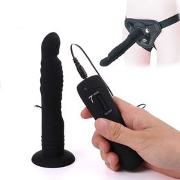 Beauty Items Vibrating Strap-On Dildo Wearable sexy Harness With Realistic Silicone Rechargeable Pegging Couple Women Lesbian Toys