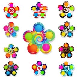 Decompression Fidgety Toy Simple Dimple Fidget Spinner Push Bubble 5 Sides Fingertip Gyro ADHD Anxiety Stress Relief Bulk Party Favour Toys