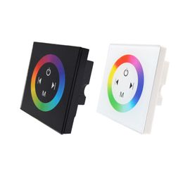 Controlador de LED DC12V-24V CCT COR ANDO RGB/RGBW Painel de vidro de touch de parede montado para lâmpada LED RGB Strips