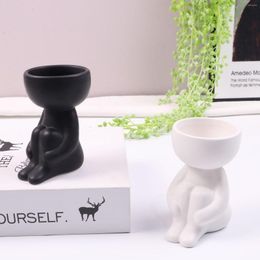 Vases Creative Flower Pot Human Form Indoor Outdoor Ceramics Art Portrait Sculpture Planter Vase Home Garden Decor Plant 2022