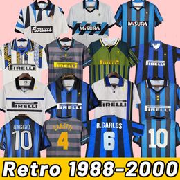 SNEIJDER ZANETTI Classic Inter Retro Soccer jerseys Djorkaeff MILITO Baggio Pizarro Djorkaeff ADRIANO MILAN Football Shirt 88 90 91 92 95 96 97 98 99 1988 1990 1991