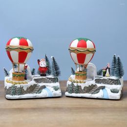 Christmas Decorations Village Glowing Music Small House Air Decoration Gift Santa Home Balloon Claus Resin B4n4