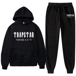 Designer Trapstar London Men's Tracksuits Hoodies and Sweatpants Letters Print Fleece Cotton Warm Tracksuit Trend Brand Couple Sweatshirt Streetwear