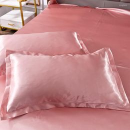 Pillow Case 2pcs/set Pure Satin Pillowcase 48x74cm Comfortable Cover Summer Cool Smooth Pillowcases For Bed