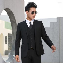 Men's Suits 2023 Men Slim Business Formal Casual Classic Suit Wedding Groom Party Prom Single Breasted Color Black Gray Navy Blue