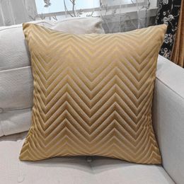 Pillow Contemporary Blue Light Gold Grey Orange Zigzag Case Woven Home Sofa Decorative Cover 45x45cm Square 1 Pc Pack