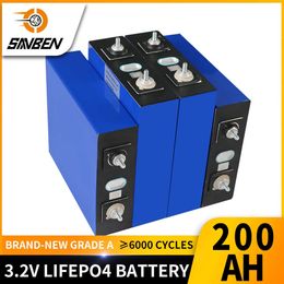 3.2V 200AH Lifepo4 Battery Pack Grade A Rechargeable Lithium iron phosphate Energy storage CELL Depp Cycle For RV Vans EV Boats