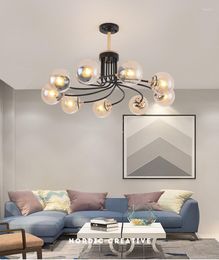 Chandeliers Nordic Style Pendant Lamps Simple Home Living Room Magic Beans Molecular Lights Postmodern El Chandelier Dining