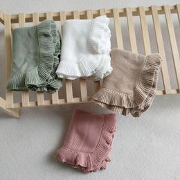 Blankets Knitted Baby Swaddle Stroller Blanket Cotton Ruffle For Born Receive Items Bedding Accessories