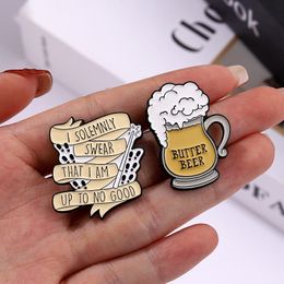 Cute Brooches Pin for Women Kids Letter Bottle Vintage Fahsion Jewellery Shirt Coat Dress Bag Decor Metal Enamel Pin Accessories