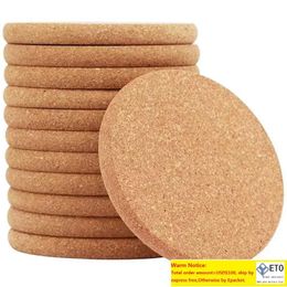 100pcs Cork Coasters Round Edge Mats Pads Wooden CorkCoaster Wood Plant CoasterAbsorbent Corked Mat Board for Kitchen Hot Selling Cup Pad