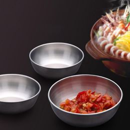 Plates 1/5/10pcs Stainless Steel Small Dish Seasoning Sauce Dip Bowl Side Plate Butter Sushi Vinegar Dishe Kitchen Saucer