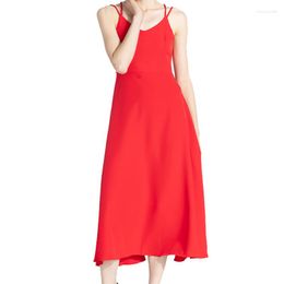 Casual Dresses AECU 2022 Spring Summer Holiday Dress Cross Spaghetti Strap Backless Solid Beach Women Sexy Party Club