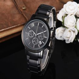 Brand Watches Men Male Multifunction Style Metal Steel Quartz Wrist Watch Small Dials Can Work A20198J