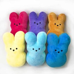 2023 NEW 15CM 6 Inch Peeps Stuffed Easter Bunny Velvet Plush Cute Rabbits Kids Toddler Baby Animal Doll Toy Cuddle Toys Boys Girls Infants Favor GT1IV4M
