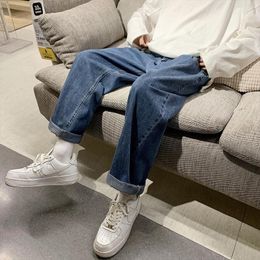 Jeans da uomo Pantaloni a gamba larga 2022 Streetwear Baggy Uomo Primavera Autunno Moda coreana Pantaloni larghi in denim maschile dritto Z112