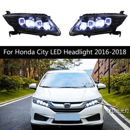 Car Headlights Styling Lighting Accessories DRL Daytime Running Lights For Honda City LED Headlight Turn Signal Front Lamp